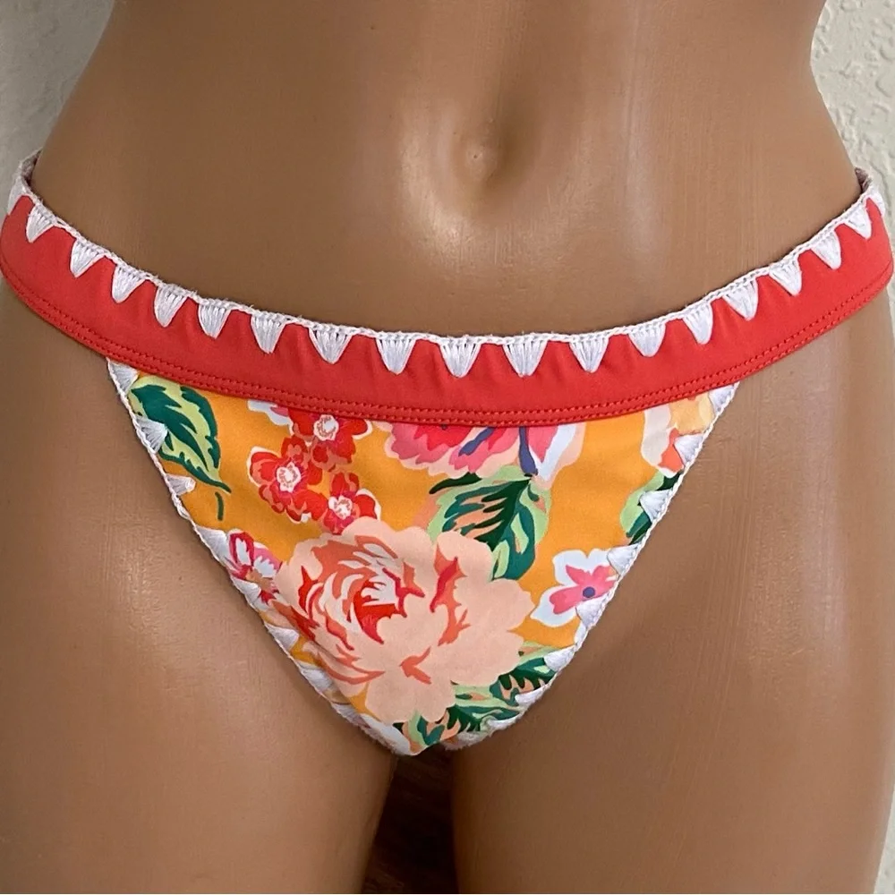 Lovers + Friends Adrift Bikini Bottom in Tangerine Floral - Picture 5 of 9
